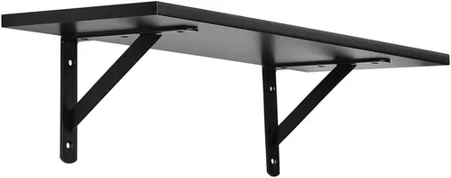 Miniatura 3 de 2 soportes de estante triangulares de trípode de 8 pulgadas, soportes de estante montados en la pared, color negro, BT200