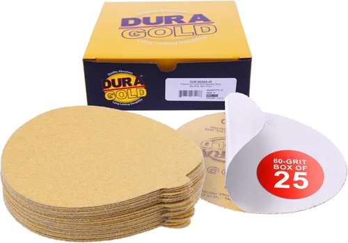 Miniatura 21 de Dura-Gold Discos de lija PSA dorados de 6 pulgadas de alta calidad, grano 400, caja de 50 unidades, papel de lija autoadhesivo para lijadora DA