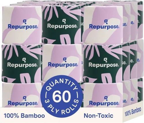 Miniatura 8 de Papel higiénico Repurpose 100% bambú, 3 capas, sin árboles, sin plástico, certificado FSC, seguro para fosas sépticas, disolución rápida, apto