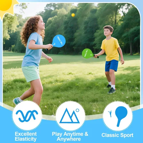 Miniatura 3 de Juego de 2 juegos de pelota de remo de juguete para juegos de playa, divertido juego de raquetas de pádel, juguetes deportivos al aire libre