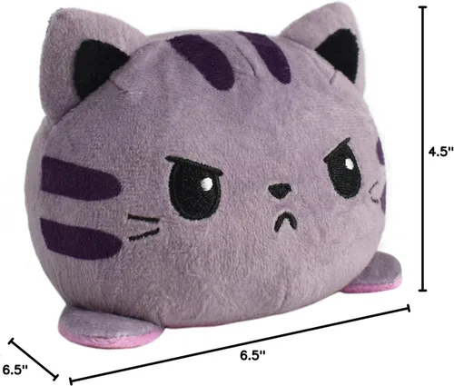 Miniatura 5 de TeeTurtle - El peluche reversible original de gato - Gaticornio arcoíris + Tabby gris - Adorables animales de peluche sensoriales que muestran tu