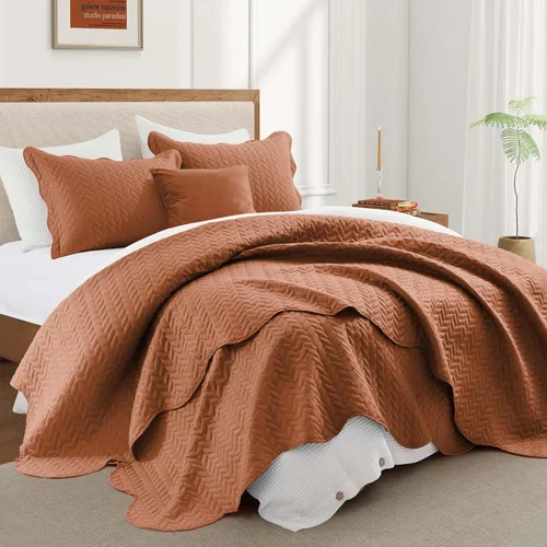 Miniatura 10 de IR Imperial Rooms Velvet Twin Quilt Bedspread Comforter Bedding Set 2 Pcs Diamond Pattern - (68"x86") Bedspread Coverlet + 1 Pillow Shams