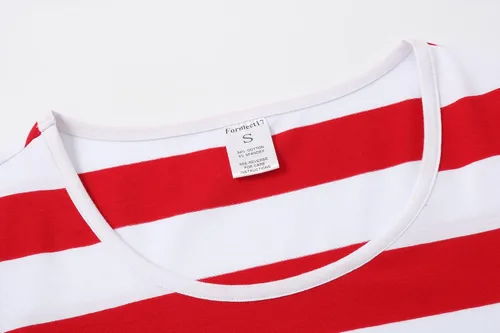 Miniatura 5 de Formeet17 Camiseta de manga larga a rayas para mujer, elástica, cómoda, cuello redondo