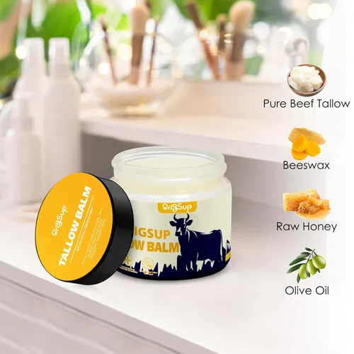 Miniatura 9 de Bálsamo de sebo de res para el cuidado de la piel - Aceite corporal hidratante completamente natural con miel y cera de abejas - Sebo de vacas