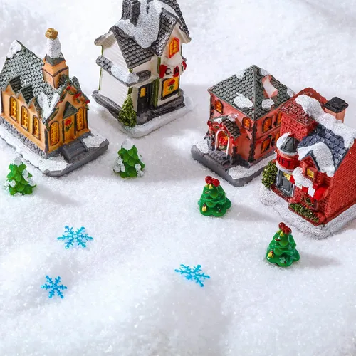 Miniatura 6 de Syhood - Nieve falsa de Navidad para manualidades, nieve falsa con purpurina, nieve falsa en polvo artificial para decoración de pueblo, decoración