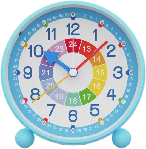 HOTIYOK Telling Time - Reloj de enseñanza para niños, reloj despertador de aprendizaje de 4 pulgadas, relojes de mesa para dormitorio, escritorio,
