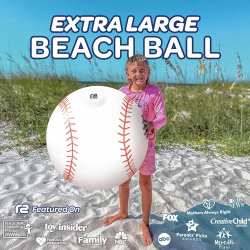 Miniatura 2 de Large Beach Ball - New 8-Panel Design for Enhanced Durability and Ultra Round Shape - Best Big Beach Ball For Kids & Adults - 3X Thickness