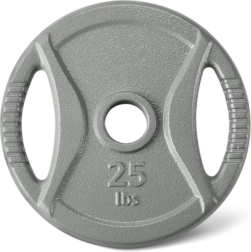 Miniatura 7 de Amazon Basics 2-Inch Olympic Grip Weight Plates, Cast Iron, for Powerlifting, CrossFit & Strength Training