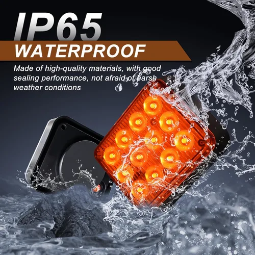 Miniatura 4 de Luces estroboscópicas de emergencia ámbar, 2 unidades, 12 luces LED magnéticas intermitentes de seguridad para camiones, camionetas, remolques