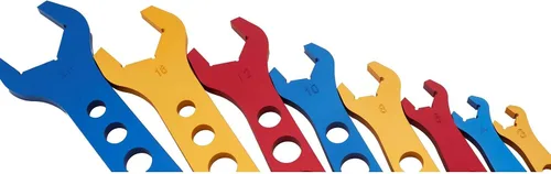 Miniatura 3 de Speedway Motors Juego de llaves de montaje AN de aluminio con estuche de rollo, sensación fácil de usar de 8 piezas con tamaño de ajuste estampado