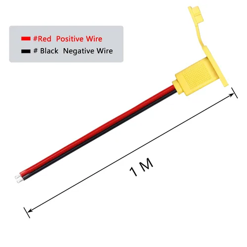 Miniatura 4 de CERRXIAN Cable desnudo macho XT90 de 3.2 pies 10 AWG con panel de montaje, enchufe macho XT90 con panel Mout para abrir cable desnudo para RC Lipo