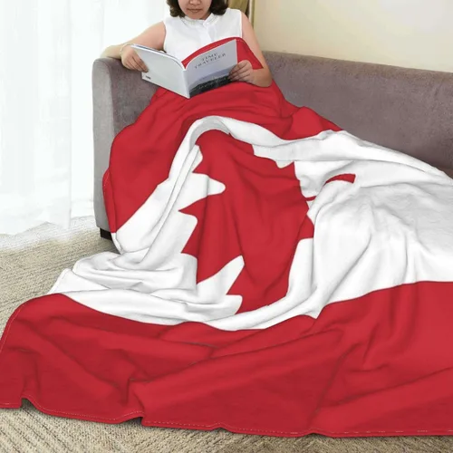 Miniatura 8 de Manta patriótica con la bandera de Canadá, ligera, acogedora y cálida, manta para sofá o cama, 50 x 40 pulgadas Bandera de Canadá-v0001
