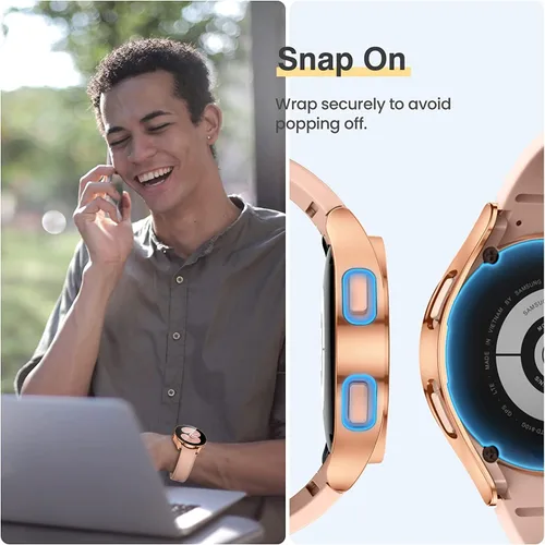 Miniatura 6 de Tensea Paquete de 2 fundas protectoras de pantalla para Samsung Galaxy Watch FE 2024/5 2022/4 2021 de 1.575 pulgadas, accesorios para la cara, funda