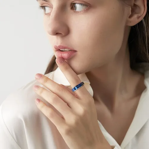 Miniatura 3 de AmorArtSky Anillos antiestrés para mujeres y hombres con ansiedad anillo giratorio de acero inoxidable de titanio, anillo para el pulgar, anillo