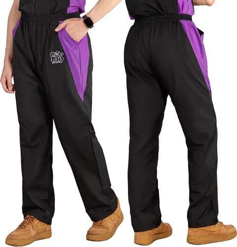 Noverlife Pantalones de Peluquería Profesional para Peluqueros de Mascotas, Talla M, Cintura Elástica Cómoda, Pantalones Ligeros Negros Resistentes