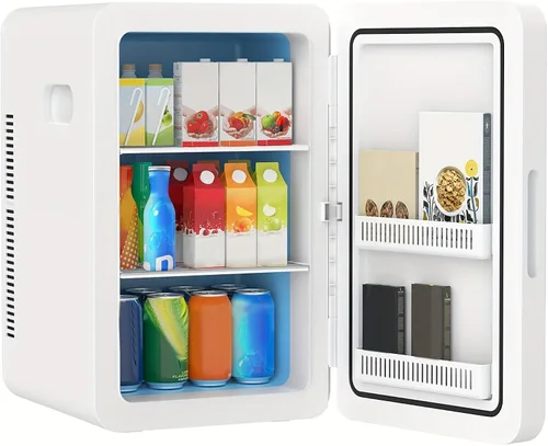 advwin Mini Refrigerador de 22L para Dormitorio, 30 Latas Enfriador y Calentador Portátil Refrigeradores Compactos con Alimentación CA/CC para