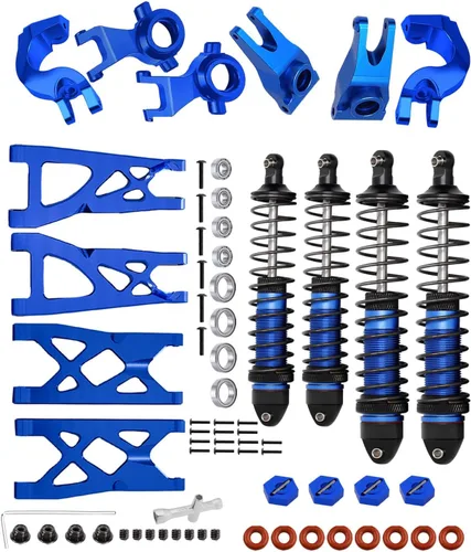 Pieza de mejoras para 1/10 Vorteks/Granite/Senton 4x4 3S Blx Mega 550, amortiguadores RC de aleación, brazo de suspensión delantero y trasero, Azul