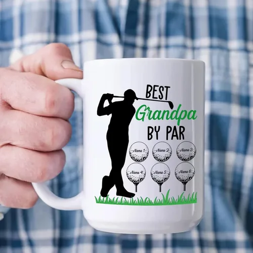 Miniatura 3 de Taza de café personalizada para el mejor abuelo por par, regalo para abuelo, tazas de abuelo, tazas personalizadas para abuelo con nombres de niños