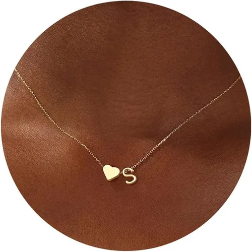 Turandoss Mothers Day Gifts for Mom Wife - Dainty 18K Gold Plated Heart Initial A-Z Pendant Necklace Trendy Jewelry Heart Necklaces Birthday Mothers