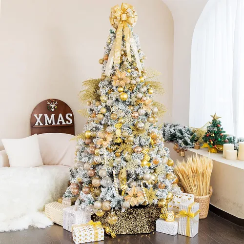 Miniatura 6 de Adornos de bola de Navidad de 3.15 pulgadas, con purpurina inastillable, adornos para árbol de Navidad, bolas colgantes de Navidad, decoraciones