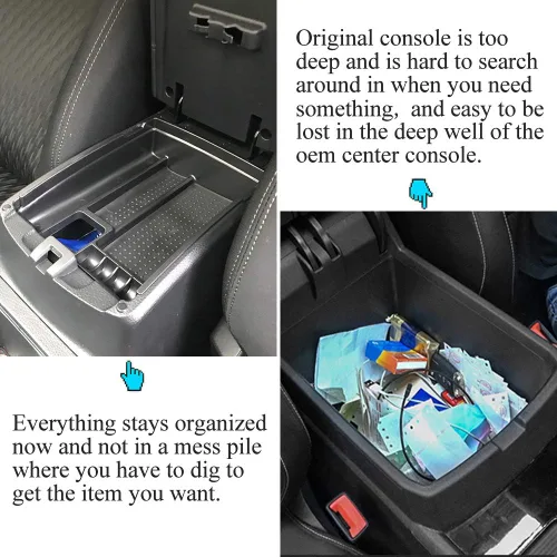 Miniatura 5 de Caja organizadora de consola central compatible con Nissan Rogue 2014-2020 Rogue Sport 2017-2022, Murano 2015-2024, bandeja de inserción de ABS