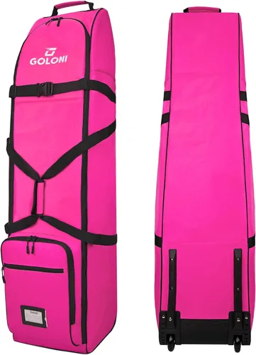 Miniatura 11 de Goloni Bolsa de viaje de golf con ruedas para aerolíneas, funda de viaje resistente al agua para viajes aéreos, equipaje de golf plegable portátil