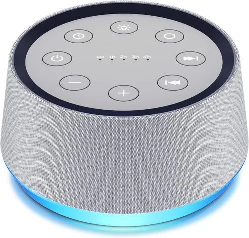 Máquina de sonido con 30 sonidos relajantes, máquina de ruido blanco, luz nocturna de 12 colores para bebés, adultos, niños, máquinas de dormir, 36