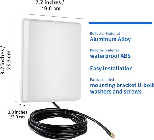 Miniatura 2 de 10dBi Antena WiFi de largo alcance de doble banda 2.4GHz 5GHz de fibra de vidrio para enrutador WiFi PCI-E Tarjeta de red Repetidor Cámara IP