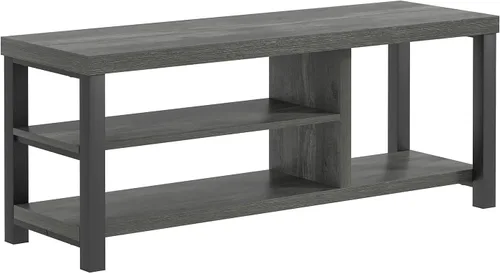 Miniatura 9 de EXCEFUR Banco de entrada industrial, banco rústico de almacenamiento de botas para interiores con asiento para sala de estar, gris