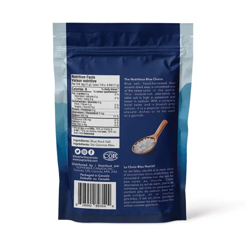 Miniatura 2 de EUPHERBIA Sal azul, gruesa, sal mineral rara, alto potasio, baja en sodio, natural, sin procesar, cosechada a mano, certificado Kosher