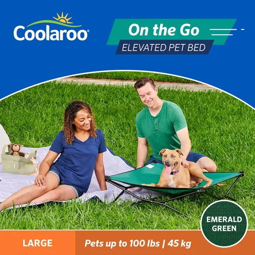 Miniatura 3 de Coolaroo On-The-Go - Cama elevada para perros plegable y portátil con tela transpirable y resistente a la humedad, bolsa de transporte incluida