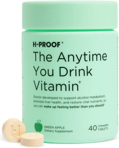 Miniatura 11 de H-PROOF The Anytime You Drink Vitamina, Salud Hepática e Inmunidad Apoyo con electrolitos, cardo mariano y vitaminas B y C – 40 tabletas masticables