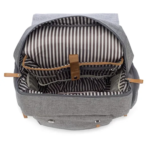Miniatura 7 de Parker Baby Co. Mochila para pañales - Bolsa de pañales grande con bolsillos aislados, correas para cochecito y cambiador - Bolsa Birch - Gris
