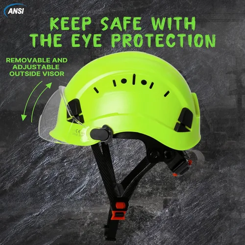 Miniatura 3 de AOLAMEGS Casco Duro de Seguridad ABS – Casco de Seguridad Aprobado ANSI Z89.1 con Visera Ajustable Ventilado para Hombres Mujeres Adultos Cascos