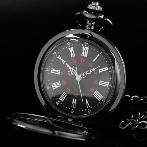 Miniatura 3 de Tiong Reloj de bolsillo de aleación vintage suave con cadena de números romanos a escala