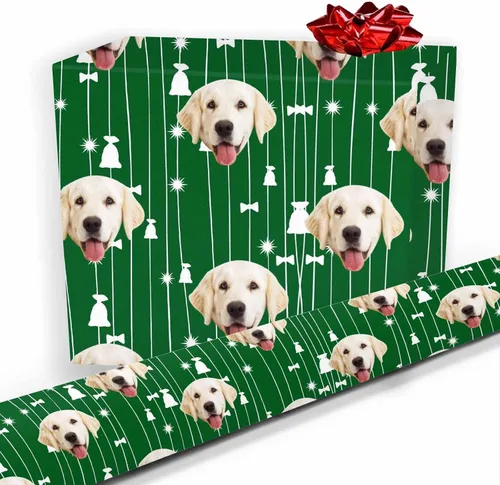 Miniatura 12 de Papel de regalo personalizado, divertido papel de regalo para cara, foto, nombre, Día del Padre, rollo de regalo para papá, hombres, mujeres, niños