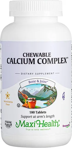 Miniatura 2 de Maxi Health Complejo de calcio masticable, sabor a vainilla, vitamina D3 y magnesio masticables para ayudar a apoyar los huesos, suplemento Kosher