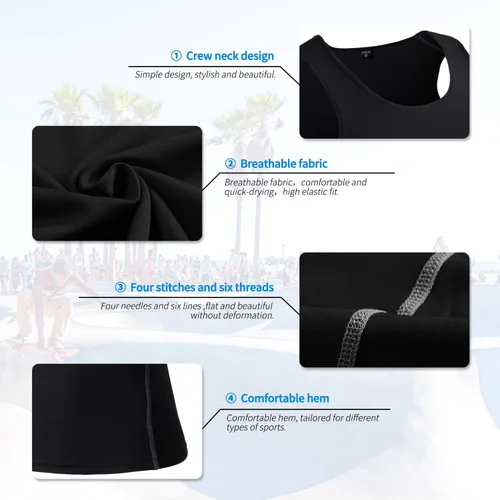 Miniatura 8 de Paquete de 13 camisetas de compresión atléticas para hombre, camiseta sin mangas de ajuste seco, camiseta deportiva para correr, gimnasio, camisetas