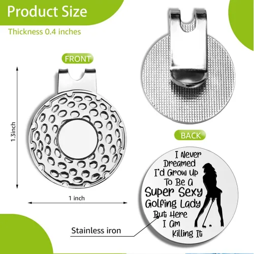 Miniatura 2 de Divertidos marcadores de pelota de golf con clip para sombrero, accesorios de golf para hombres, regalos de golf de jubilación de cumpleaños para I