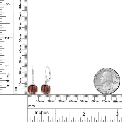 Miniatura 81 de Gem Stone King Aretes colgantes de plata de ley 925 de 0.315 pulgadas para mujer