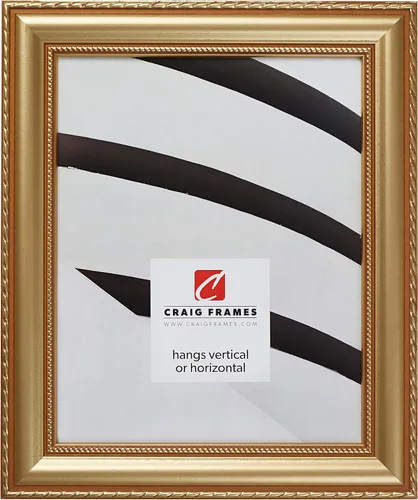 Craig Frames Marco de fotos de 16 x 20 pulgadas para decoración del hogar, madera maciza pintada de 1.25 pulgadas, oro Victoria, para colgar en la