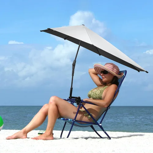 Miniatura 7 de G4Free Sombrilla ajustable UPF 50+ XL con abrazadera universal, protección UV, sombrilla para silla de playa, cochecito, silla de ruedas, carrito