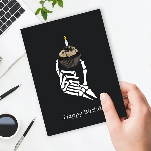 Miniatura 4 de Ziwen Tarjeta de Cupcake de Cumpleaños Grosera, Regalos Divertidos del Día Gótico para Ella y Él, Tarjeta de Feliz Cumpleaños para Hombres