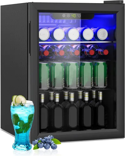 Miniatura 13 de Mini Refrigerador Compacto de 24 Latas/0.9 Pies Cúbicos para Refrescos, Bebidas, Cerveza o Vino, Pequeño Refrigerador Enfriador de Bebidas Portátil