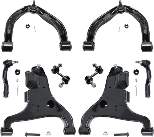 Miniatura 222 de Detroit Axle - Kit de brazos de control de extremo delantero de 8 piezas para Dodge Dakota 00-04, Durango 00-03, 4 brazos de control superior e