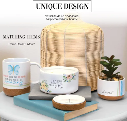 Miniatura 4 de Pavilion Gift Company - You Are Amazing - Taza de cerámica de 16 onzas con fondo esmaltado arenoso, mariposa