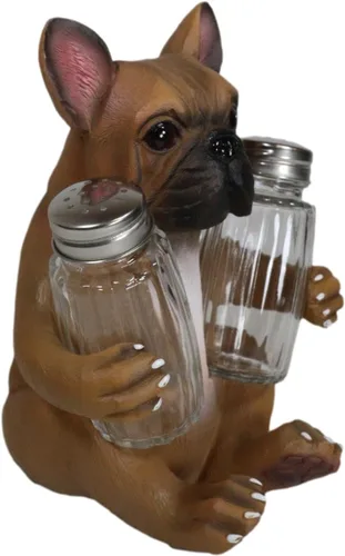 Miniatura 3 de Ebros Gift Adorable cervatillo francés Bulldog cachorro perro abrazando especias sal y pimienta juego de figuritas soporte de cocina decoración