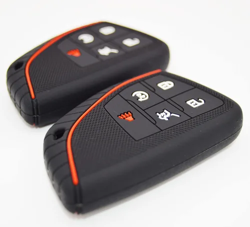Miniatura 3 de Funda protectora de silicona para llave remota de 5 botones para Chevrolet Suburban Tahoe Traverse Colorado Equinox RS y GMC Acadia AT4 Sierra 1500