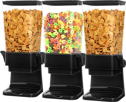 Miniatura 9 de Dispensador de cereales para encimera, contenedores grandes de almacenamiento de cereales, dispensador para despensa, dispensador de alimentos secos
