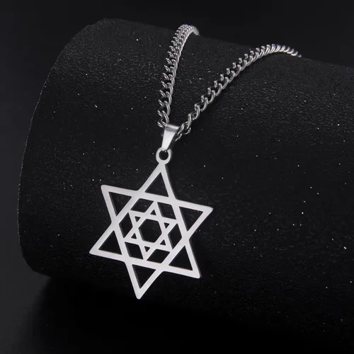 Miniatura 4 de EUEAVAN Collar con dije de estrella de David contra el mal de ojo de seis puntas con dije de estrella de David, hexagrama demoníaco religioso